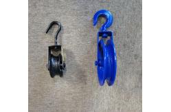 China Heavy Duty Cast Iron hook Pulley Black Block Pulley With Cargo Hook supplier
