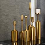 Candlestick Holders for Pillar Candles Gold Metal Candle Holders Set for sale
