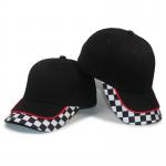 Guangzhou Unisex Print Cotton Baseball Cap Fabric Checked 6 Panel Sports Baseball Hat for sale