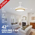 3 Retractable Blades 3 Light Color Changing Ceiling Fan For Living Bedroom Restaurant for sale