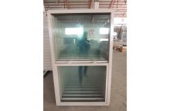 China Ventilation Glass Apricot UPVC Single Hung Window Vertical Sliding Design supplier