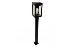 China Pathway Solar Powered Bollard Lights with Black Finished Square Lamp Post supplier
