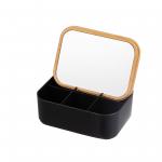 Adjustable Brightness Bamboo Mirror With Jewelry Storage Box for sale