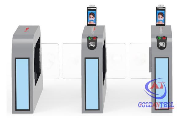 8 Screen Swing Barrier Gate AI Temp Scanner Turnstile With Face Recognition Camera