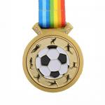 Round Shape Custom Soccer Medals Engravable Shiny Gold / Shiny Silver / Shiny Copper for sale