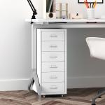 Daily Storage 6 Drawers Mobile Metal File Cabinet With 4 Casters
