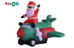 China Oxford Cloth Inflatable Old Man LED Christmas Santa Claus Flying Airplane Blowing supplier
