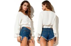 China Women Chiffon New Style White Blouse supplier