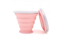 China Silk Screen Logo 90g Retractable Foldable Silicone Coffee Cup supplier