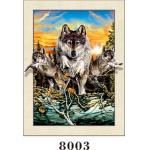 Custom Wolf Painting 5D Images With PET 0.6MM+157g Coated Paper Material for sale