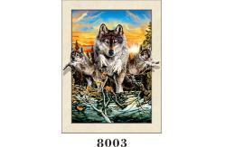 China Custom Wolf Painting 5D Images With PET 0.6MM+157g Coated Paper Material supplier