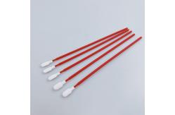 China Disposable Lint Free Red Long Stick Paddle Head Polyester Swabs 165mm Length supplier