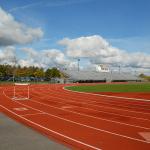 Graphic 400 Meter Synthetic Sports Flooring Surfaces Wear Resistance for sale