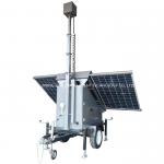 Solar Surveillance Monitor Mobile Security Trailer CCTV Camera Trailer For Commercial Building Monitoring for sale