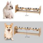 Wooden Rack Pet Feeder Bowls Adjustable Elevated Dog Bowl Customized for sale