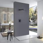 Matte Black Luxury Rain Bathroom Shower Faucets Mixer Set