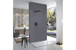 China Matte Black Luxury Rain Bathroom Shower Faucets Mixer Set supplier