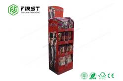 China Customized Logo Printed Foldable Paper Floor Display Stand For Retail Promotion supplier