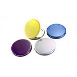 Jelly Color PU Portable Makeup Mirror Round Ladies Handbag Mirrors Foldable for sale