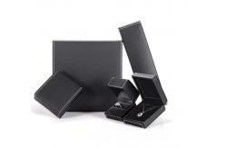 China Rectangular PU Leather Box Recyclable Necklace Box Packaging Embossing supplier
