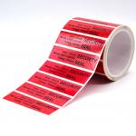 55um 1mil Tamper Proof Seal Security Sticker Glossy Red Semi Transfer High Residue Tamper Evident Label for sale