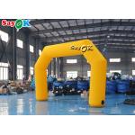 Yellow Custom Inflatable Arch PVC Tarpaulin , Inflatable Race Arch Logo Printing