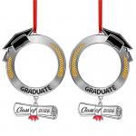 Diy custom 2026 Graduation Photo Ornament Sublimation Blank Metal Graduation Pendant Gifts for sale