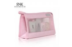 China Eco-Friendly Promotional Zipper Transparent Polyester Mesh Cosmetic Bag supplier