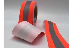 China Silver Orange Fire Resistant Reflective Fabric Tape Applied To Firefighting Clothing supplier