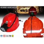 High Power Miners Cap Lamp With Rear Warning Light 15000 Lux Brightness for sale