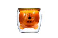 China Heat Resistant Bear Handmade 250ml Double Wall Glass Mug supplier