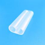 Frosted Quartz Glass Tubes Double Hole Cerium Doped Quartz Flow Tubes for sale