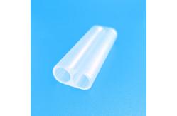 China Frosted Quartz Glass Tubes Double Hole Cerium Doped Quartz Flow Tubes supplier