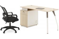 China E0 E1 Board Wooden Office Computer Table With Steel Bracket Feet supplier