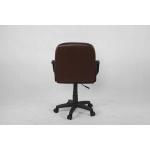 Dark Brown Leather Office Chair , Middle Back Executive Computer Chair With Nylon Armrest