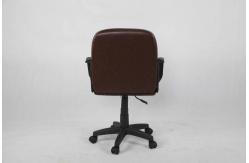 China Dark Brown Leather Office Chair , Middle Back Executive Computer Chair With Nylon Armrest supplier