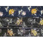 Embroidery Sequin Lace Fabric with 3D Elegant Multi Colored Flowers Pattern for sale