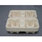 4 Cell Cup Biodegradable Sugarcane Plates Bagasse Pulp 220x218x46.6mm for sale