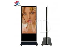 China 75 Inch LCD Standing Advertising Display LG 4K Screen With Movable Wheels supplier