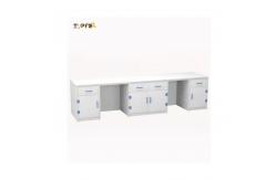 China Island Polypropylene Lab Bench With Ceramic Tabletop Customizable Cabinet supplier