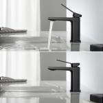 Brass Modern Single Hole Single Handle Basin Mixer in Matte Black Grey for sale