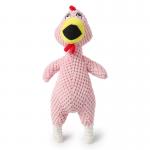 Various Color Tough Soft Dog Toys , Chicken Shape Durable Plush Dog Toys for sale