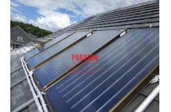 China Blue Titanium Flat Plate Solar Collector 300L Pressurized Solar Water Heater supplier