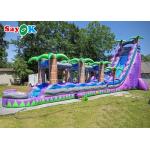 Purple Inflatable Water Slide Commercial Grade Water Slide Inflatable With Pool