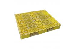 China Grid Top Yellow Plastic Pallets Euro HDPE Plastic Pallet For Racking System supplier