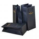 Flat Handle Kraft Paper Bag Printing 4C+0 Cover color Gold hot foil stamping for sale