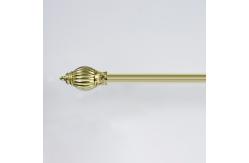 China 25mm Pipe Curtain Rods Aluminum Alloy Pole Pumpkin Shape Finials With Double Holder supplier