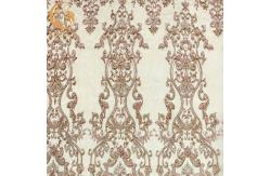 China A4 Pattern Embroidered Beaded Dress Lace Fabric With Pearls Decoration supplier