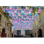 Giant PVC Dazzling Floating Inflatable Colorful Mirror Ball Decorative Inflatable Iridescent Mirror Balls for sale