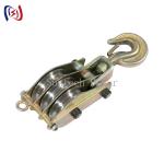 QHS 50KN Dual Sheave Hoisting Tackle With Both Side Opening, Iron Hoisting Block for sale